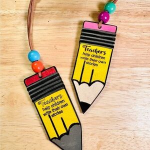 Colorful Pencil Teacher ornaments